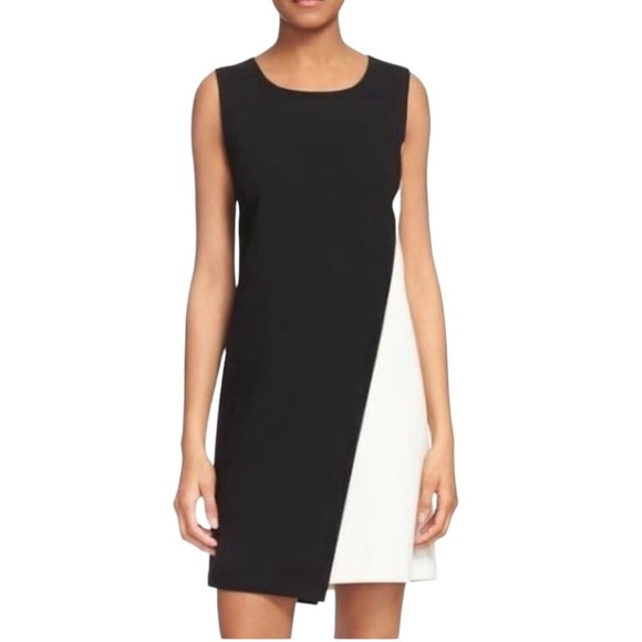 Diane Von Furstenberg - Livvy Asymmetrical Black & White Dress Sz 6 - Picture 1 of 14